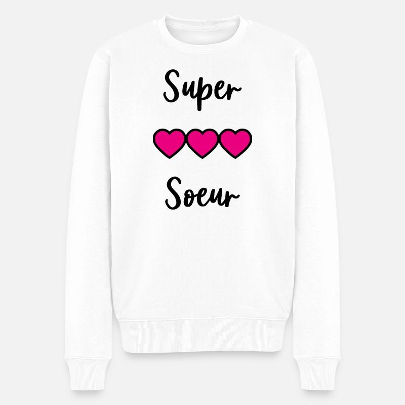 SCHWESTER. BESTE GROSSE SCHWESTER. SCHWESTER. BRUDER - Männer Premium Bio Pullover - Weiß
