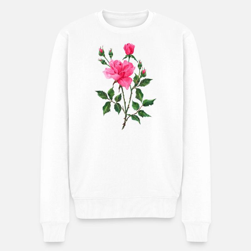 Fleur - Pull Premium bio Homme - blanc