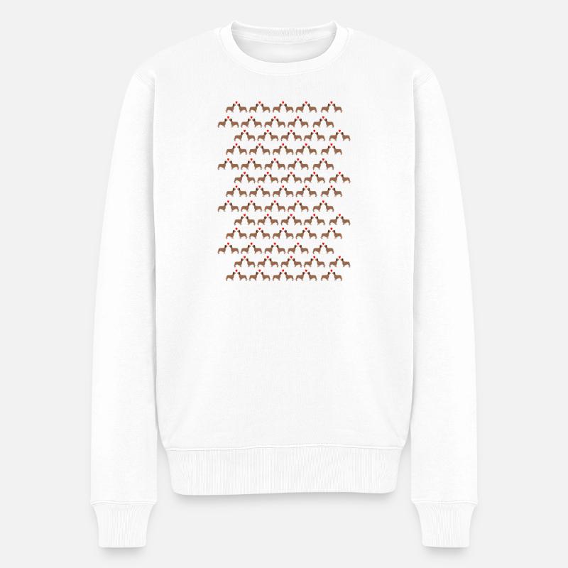 Teckel Cœur Teckels Teckels - Pull Premium bio Homme - blanc