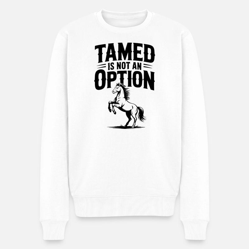 Gezähmt ist keine Option - Männer Premium Bio Pullover - Weiß