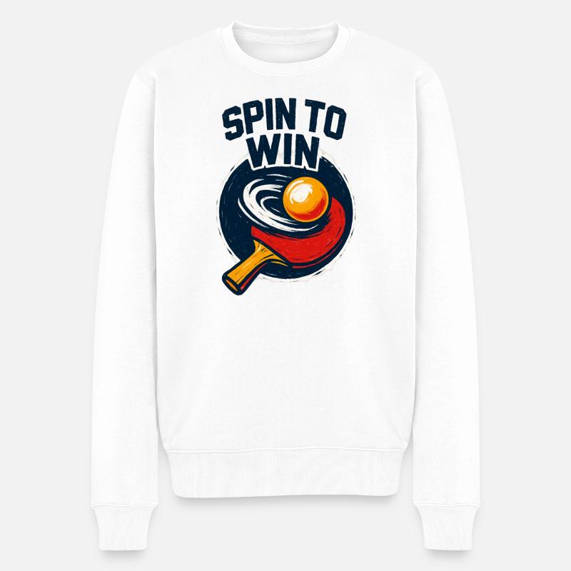Spin to Win - Ping Pong - Pull Premium bio Homme - blanc
