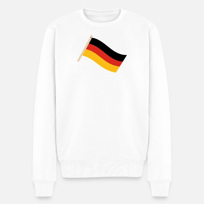 Le drapeau allemand dans le vent - Pull Premium bio Homme - blanc