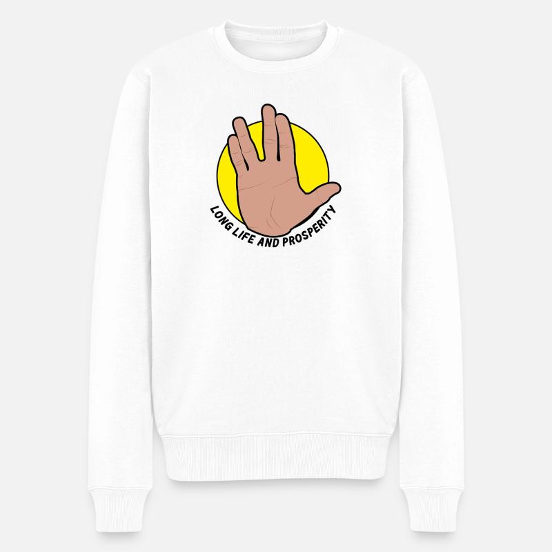 Freihand im gelben Kreis - Männer Premium Bio Pullover - Weiß
