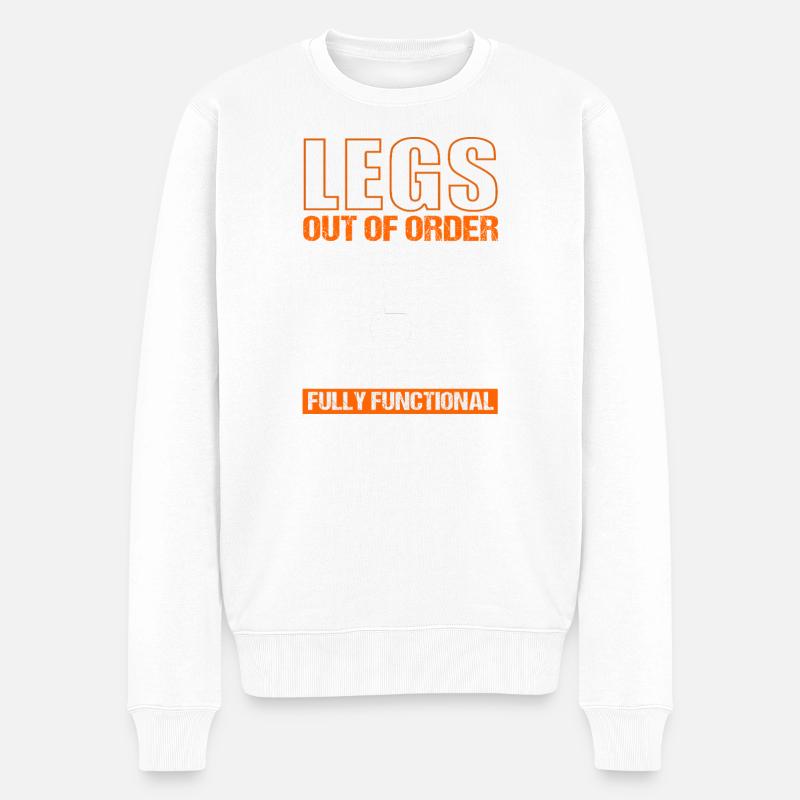 Rollstuhl - Männer Premium Bio Pullover - Weiß