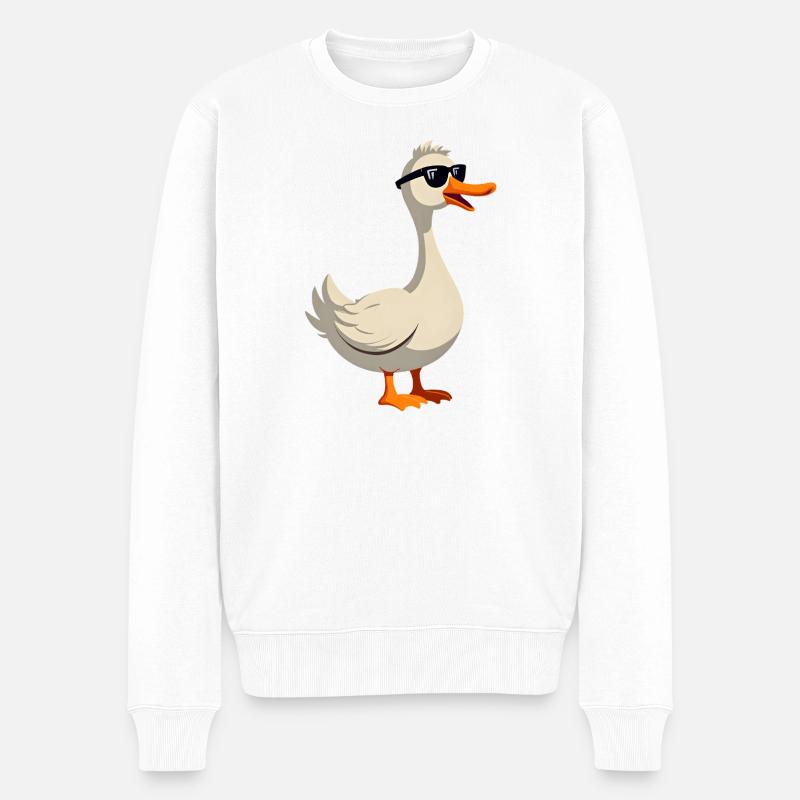 Coole Gans - Männer Premium Bio Pullover - Weiß