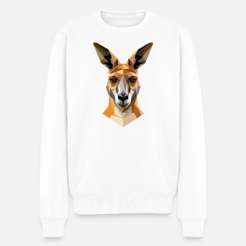 Känguru Australien Outback Wilde Süße Kängurus - Männer Premium Bio Pullover - Weiß