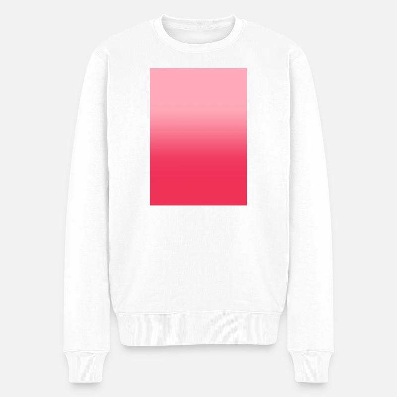 Gradient - rosa rot personalisierbar - Männer Premium Bio Pullover - Weiß