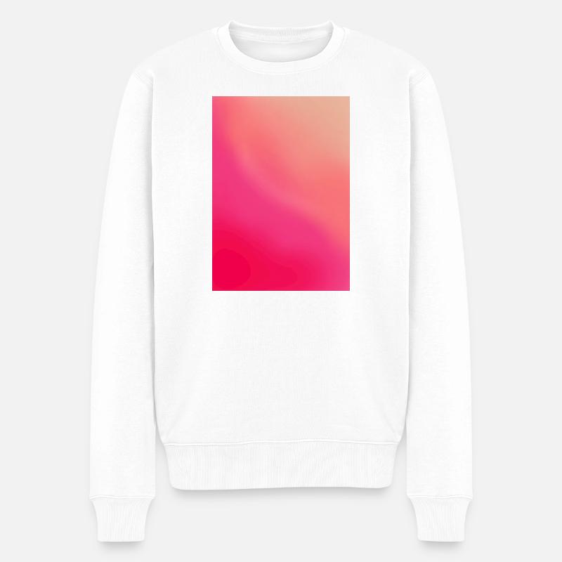 Gradient - Wellen rosa rot personalisierbar - Männer Premium Bio Pullover - Weiß