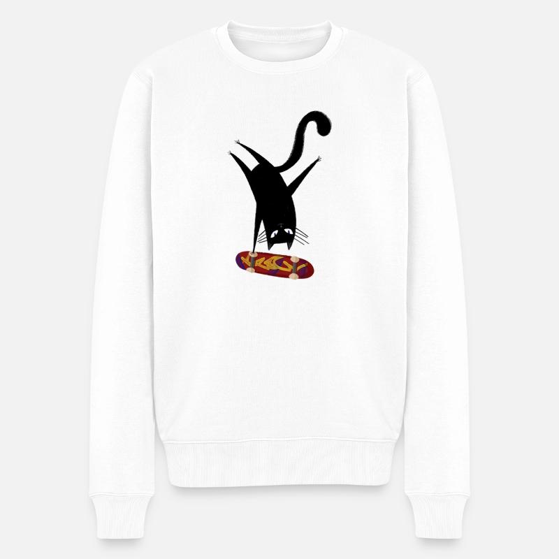Skateboard pour chat - Pull Premium bio Homme - blanc