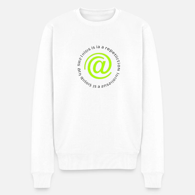 Neon @ Circle Logo-Replikation - Männer Premium Bio Pullover - Weiß