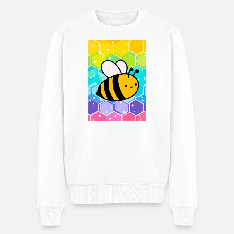 Biene - Männer Premium Bio Pullover - Weiß
