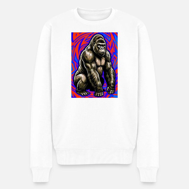 Gorilla - Männer Premium Bio Pullover - Weiß