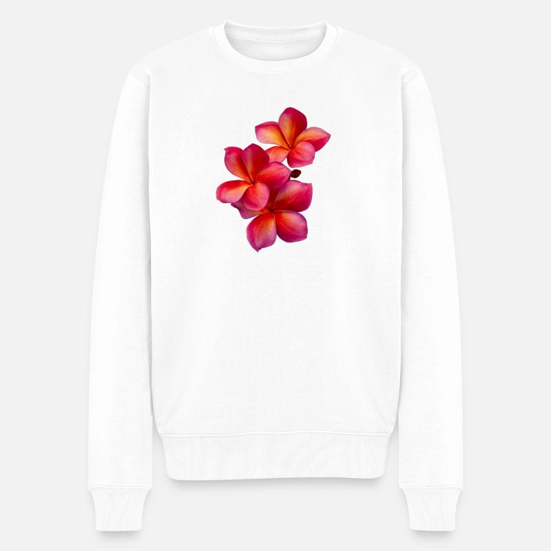 Fleurs en gradient de plumeria - Pull Premium bio Homme - blanc