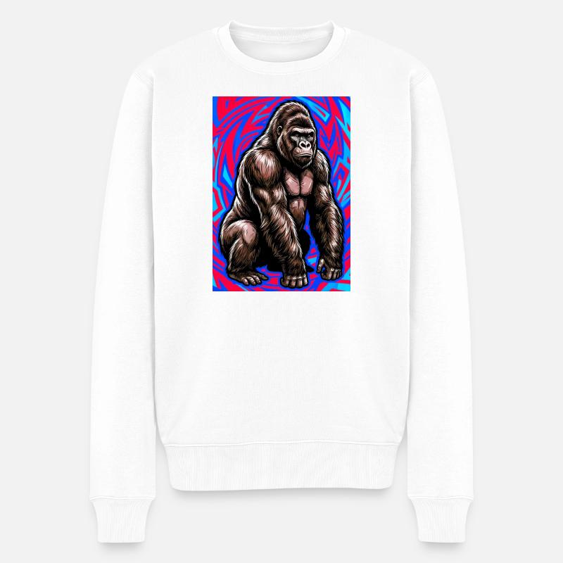 Gorilla - Männer Premium Bio Pullover - Weiß