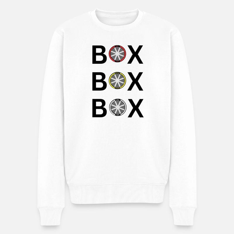 Roue de marche : Douce Moyenne Dure - Pull Premium bio Homme - blanc