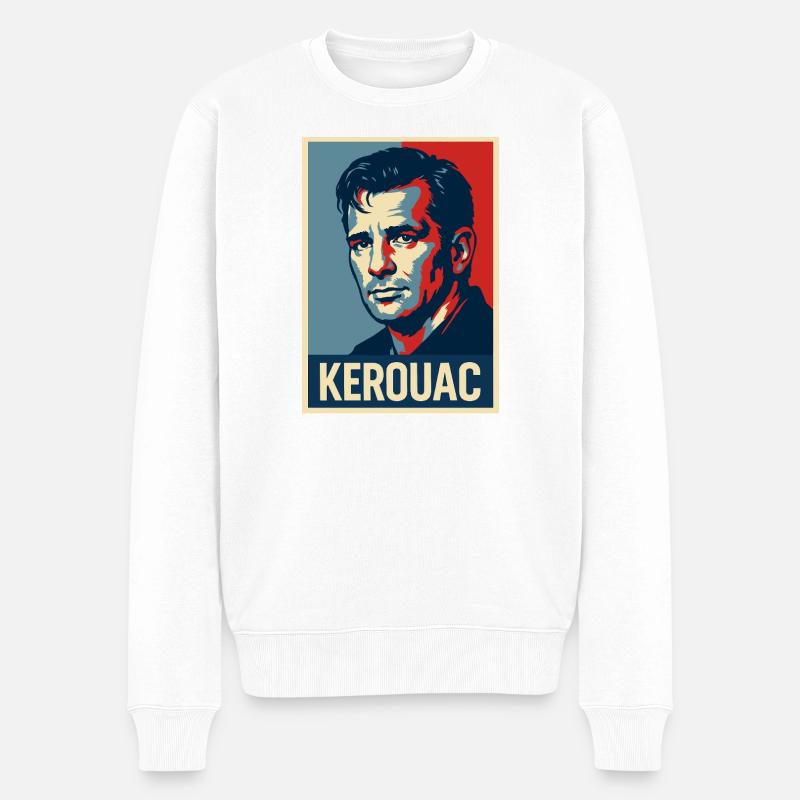 Jack Kerouac Pop Portrait - Pull Premium bio Homme - blanc