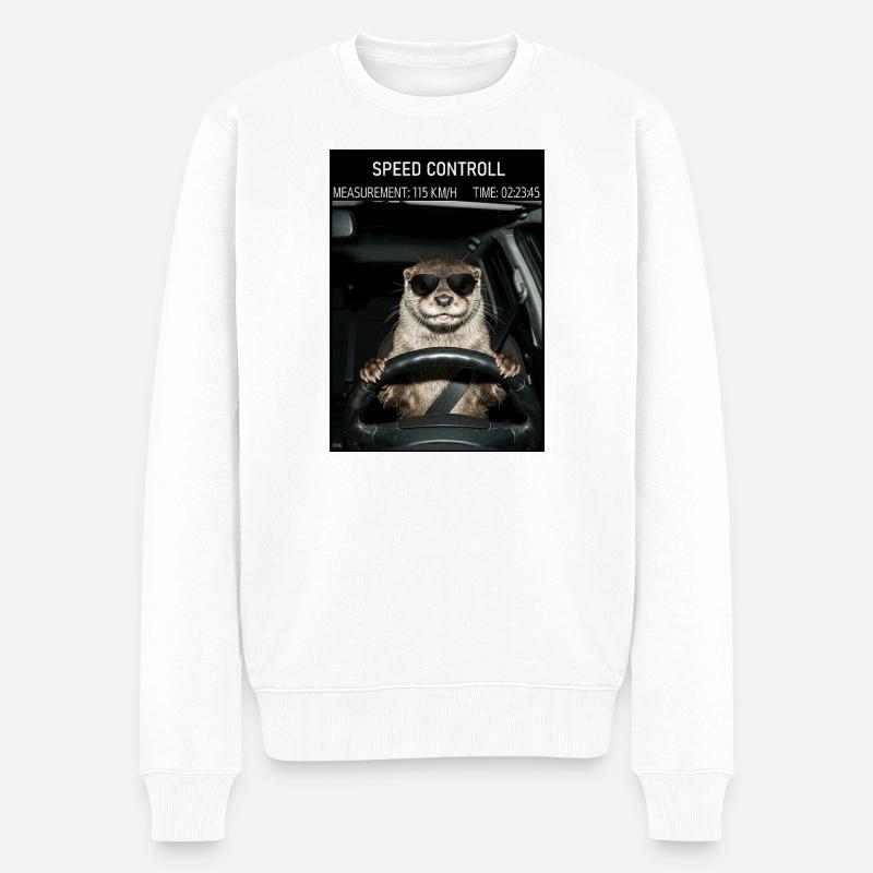Blitzer Falle Otter Auto Fahrer - Männer Premium Bio Pullover - Weiß