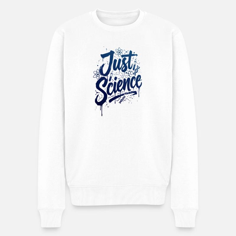 Po prostu Science Blue Splash - Ekologiczna męska bluza Premium - biały