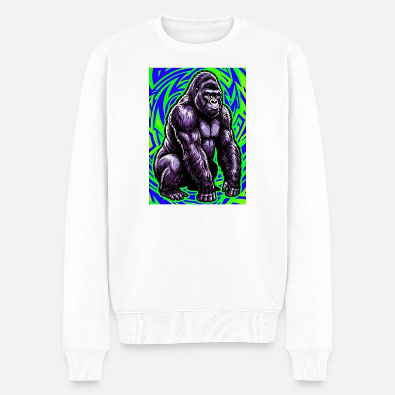 Gorilla - Männer Premium Bio Pullover - Weiß