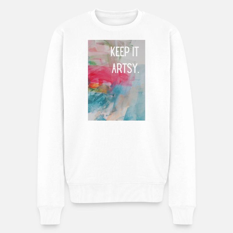 Keep it artsy.  - Männer Premium Bio Pullover - Weiß