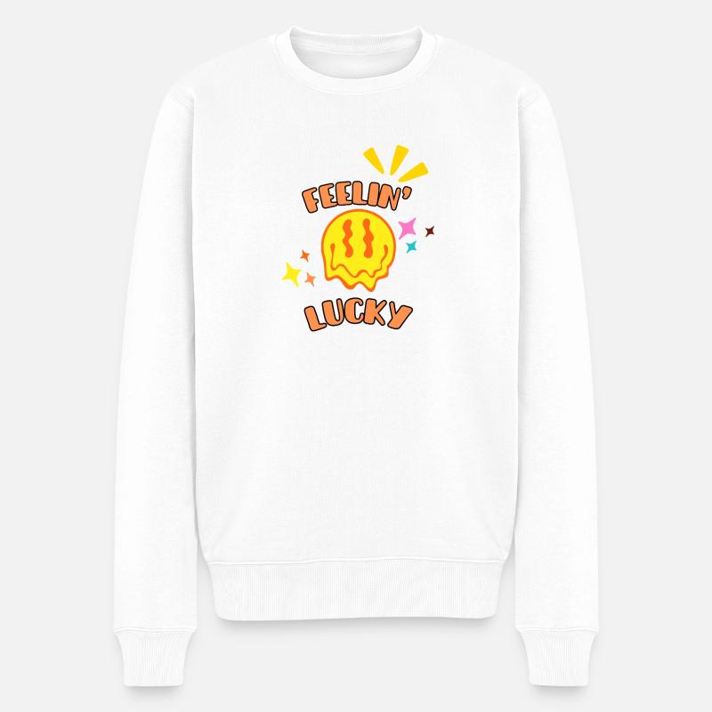 Feelin' Lucky Graphics - Pull Premium bio Homme - blanc