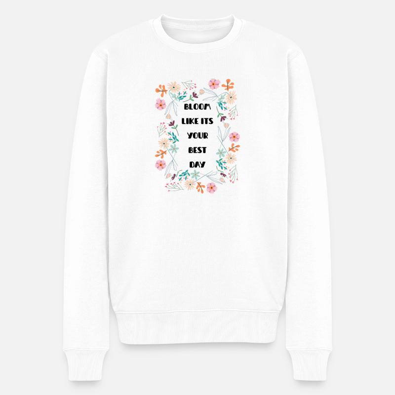 Pastellblumenkranz - Männer Premium Bio Pullover - Weiß