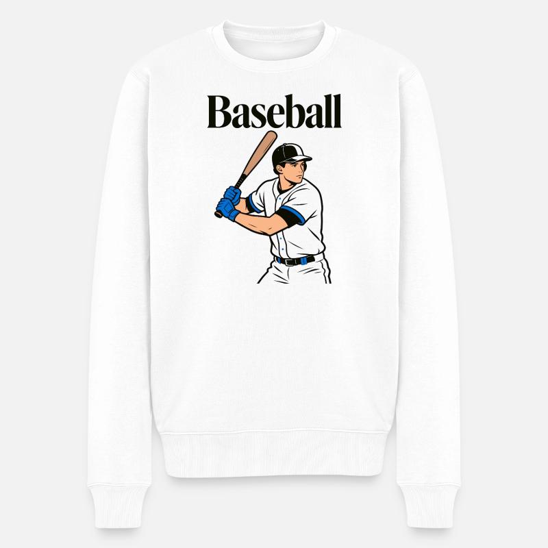 Baseball - Männer Premium Bio Pullover - Weiß