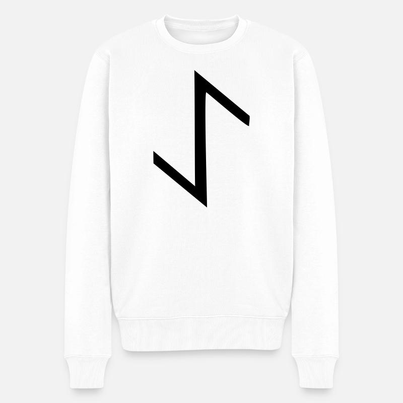 rune eihwaz,eoh - Männer Premium Bio Pullover - Weiß