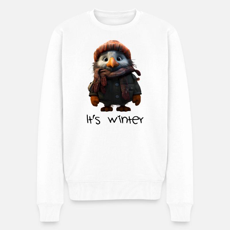 It's winter - Männer Premium Bio Pullover - Weiß