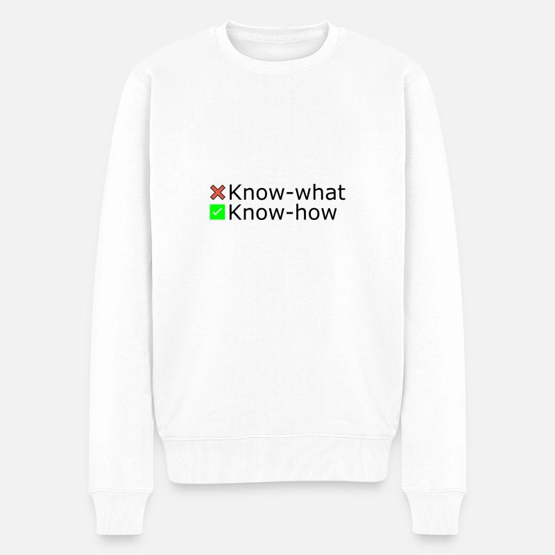 Know-how - Männer Premium Bio Pullover - Weiß