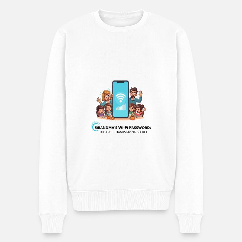 Omas WLAN-Passwort - Männer Premium Bio Pullover - Weiß