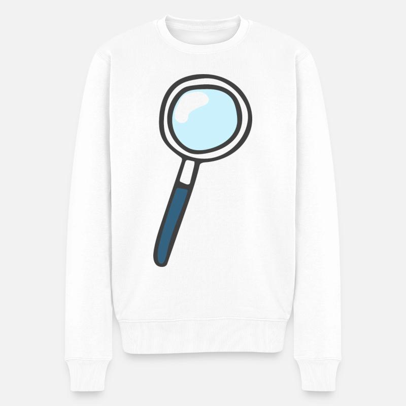 Lupe - Männer Premium Bio Pullover - Weiß