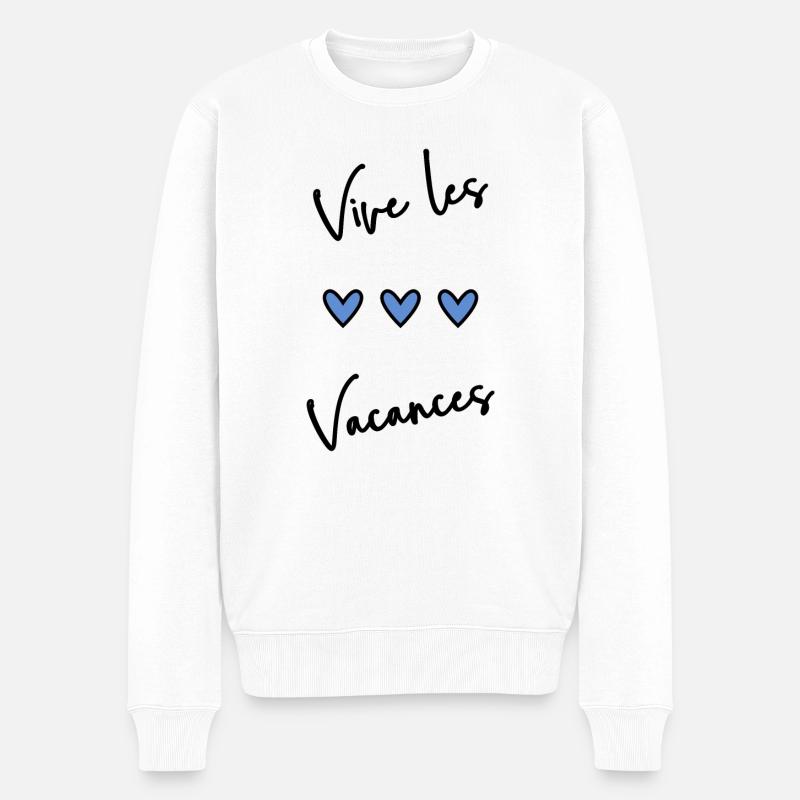 VACANCES. VIVE LES VACANCES. VACANCES - Pull Premium bio Homme - blanc