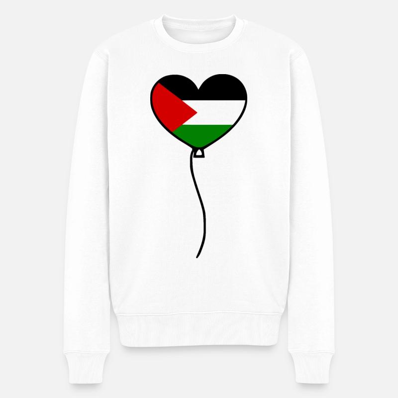 Free palestine - Männer Premium Bio Pullover - Weiß