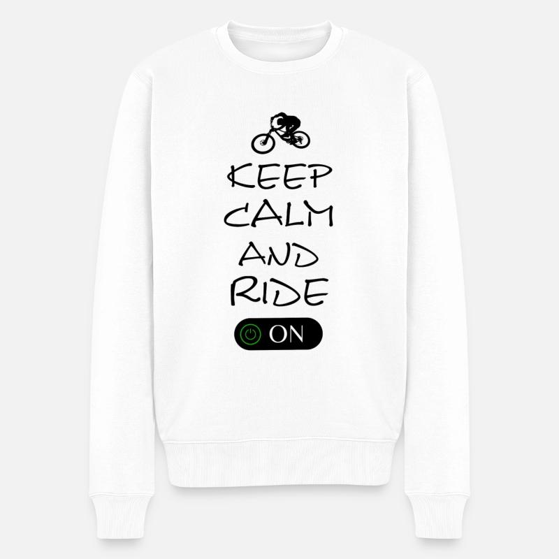 Biken - Männer Premium Bio Pullover - Weiß