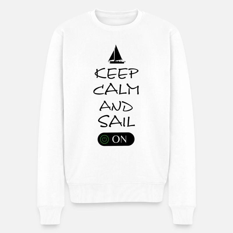 segeln sailing - Männer Premium Bio Pullover - Weiß