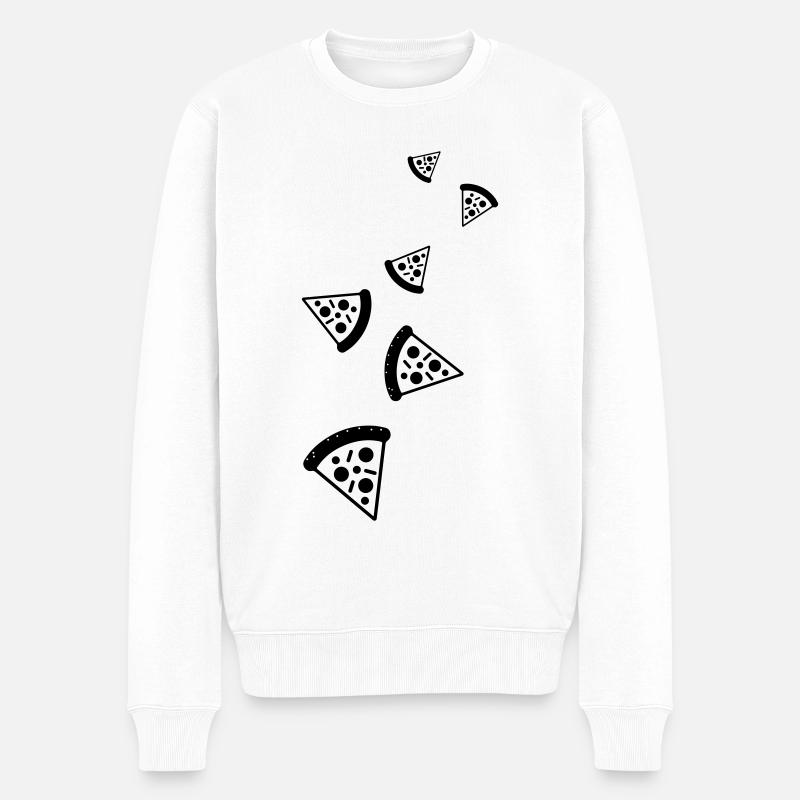 Pizza Icon Silhouette - Männer Premium Bio Pullover - Weiß