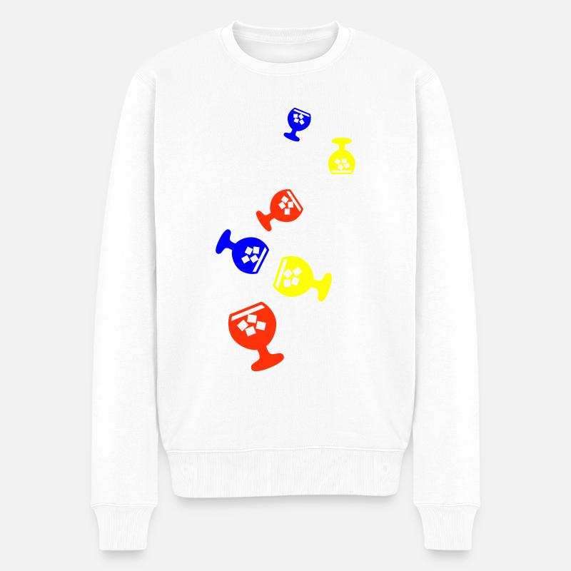 Whisky Icon - Männer Premium Bio Pullover - Weiß