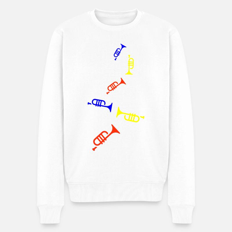 Musique d’instrument de trompette - Pull Premium bio Homme - blanc