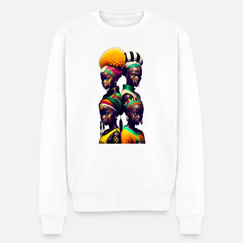 Visages africains - Pull Premium bio Homme - blanc
