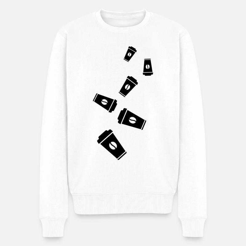 Kaffee Symbol - Männer Premium Bio Pullover - Weiß