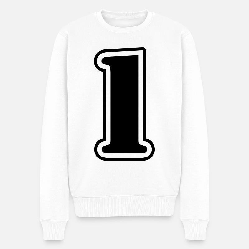 1 Zahl symbol - Männer Premium Bio Pullover - Weiß