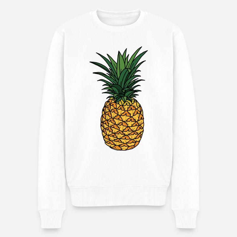 Ananas - Männer Premium Bio Pullover - Weiß