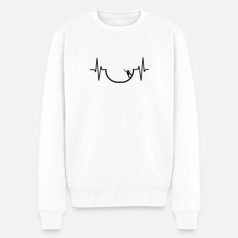 Skateboard Halfpipe Skateboarder - Männer Premium Bio Pullover - Weiß