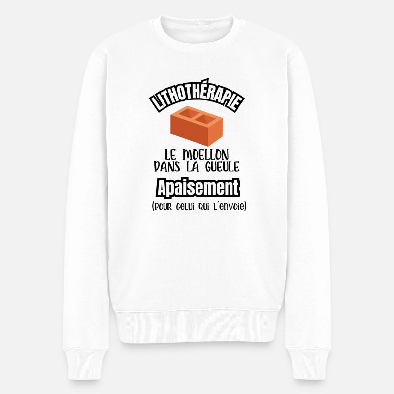 lithothérapie - Pull Premium bio Homme - blanc