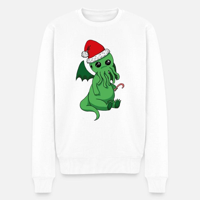 Weihnachts Cthulhu - Männer Premium Bio Pullover - Weiß