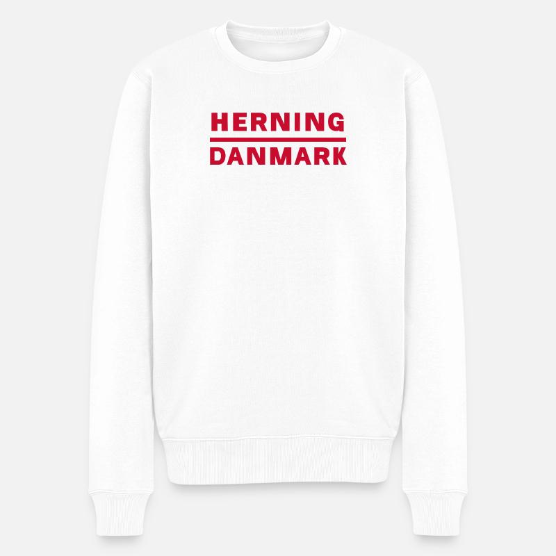 Herning Dänemark Lokaler Stil - Männer Premium Bio Pullover - Weiß