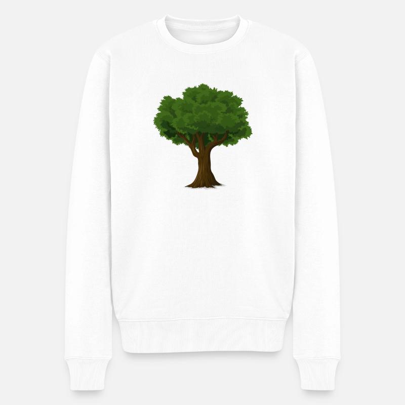 Baum / Bäume - Wald Natur Baum des Lebens - Männer Premium Bio Pullover - Weiß