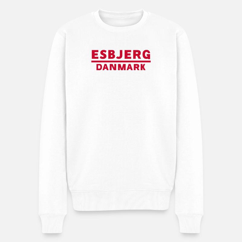 Esbjerg, Dänemark - Männer Premium Bio Pullover - Weiß