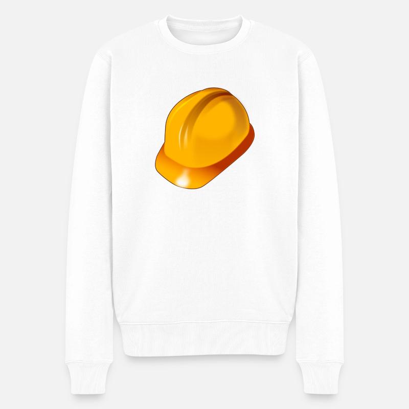 Schutzhelm - Männer Premium Bio Pullover - Weiß